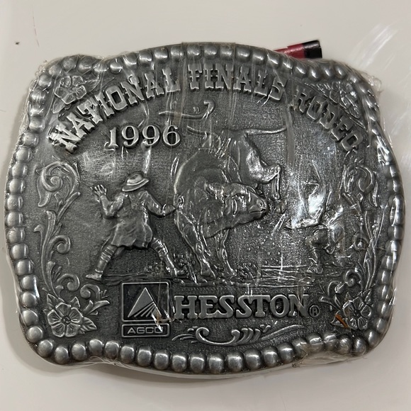 Hesston Other - 1996 Hesston National Finals Rodeo Belt Buckle NEW NFR Pewter Vintage